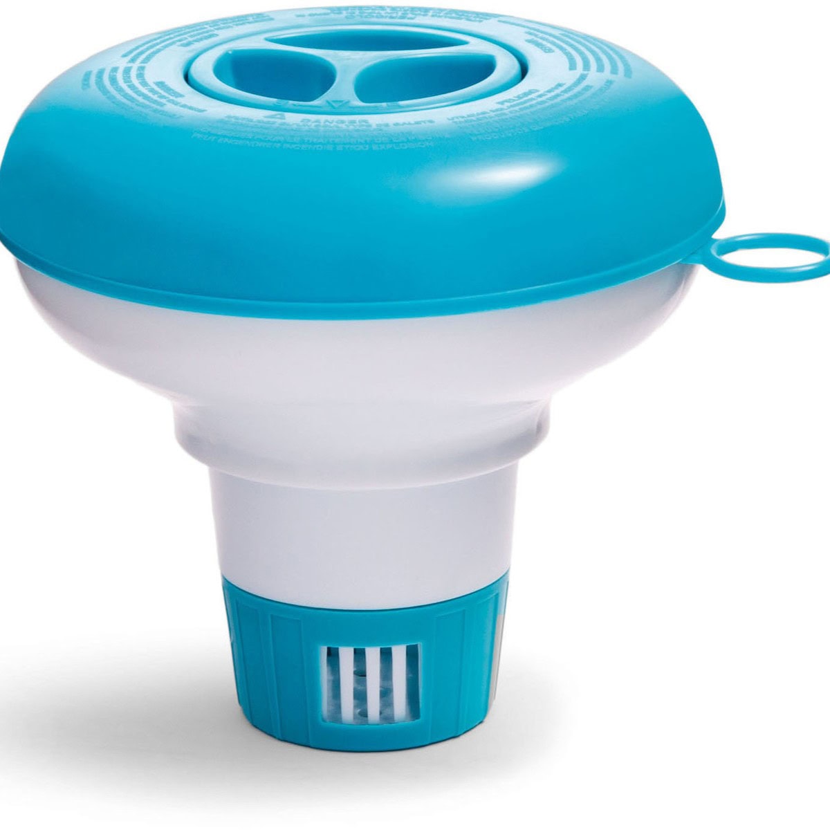 Intex-29040NP Dispenser chimic plutitor pentru piscina Intex 29040NP, 13 cm, plastic PP, alb si albastru Mob360 - imagine 1