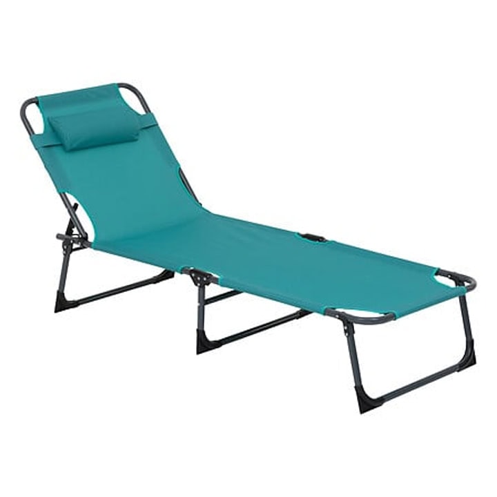 JJ-170993-5 Sezlong 5Five Beach Chair, cadru metalic, pliere compacta, 173x56x27 cm, albastru turcoaz Mob360 - imagine 1