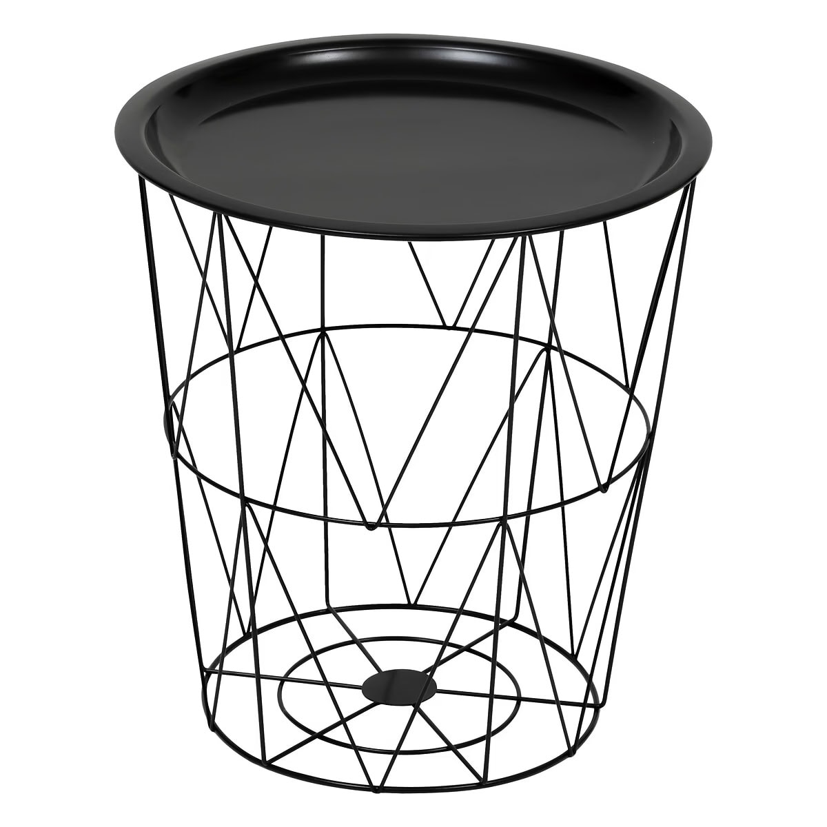 JJ-206045B-1 Masuta cafea cu depozitare Atmosphera Kumi, otel, 37x40 cm, negru Mob360 - imagine 1
