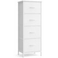 Comoda cu 4 sertare textile, cadru metalic si blat MDF, 40x30x95 cm, alb Mob360