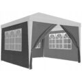 Set 4 pereti laterali pentru pavilion gradina, impermeabili, 3x2 m, cu ferestre si intrare cu fermoar, alb Mob360 - imagine 2