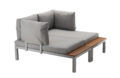Set mobilier gradina Bohito modular cu perne, 2 canapele si masa, cadru aluminiu si lemn eucalipt, 138x76 cm, gri Mob360 - imagine 7