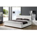 Pat cu spaţiu de depozitare, alb, 160x200, DORLEN 2 New - imagine 2