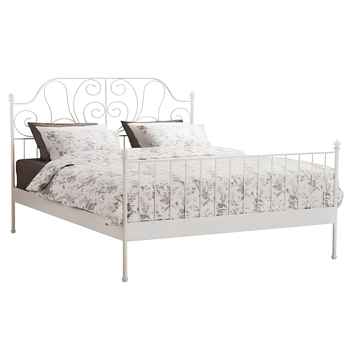 postel-kov-rost-behemoth-03 Pat cu somieră, alb, 140x200, BEHEMOTH - imagine 1