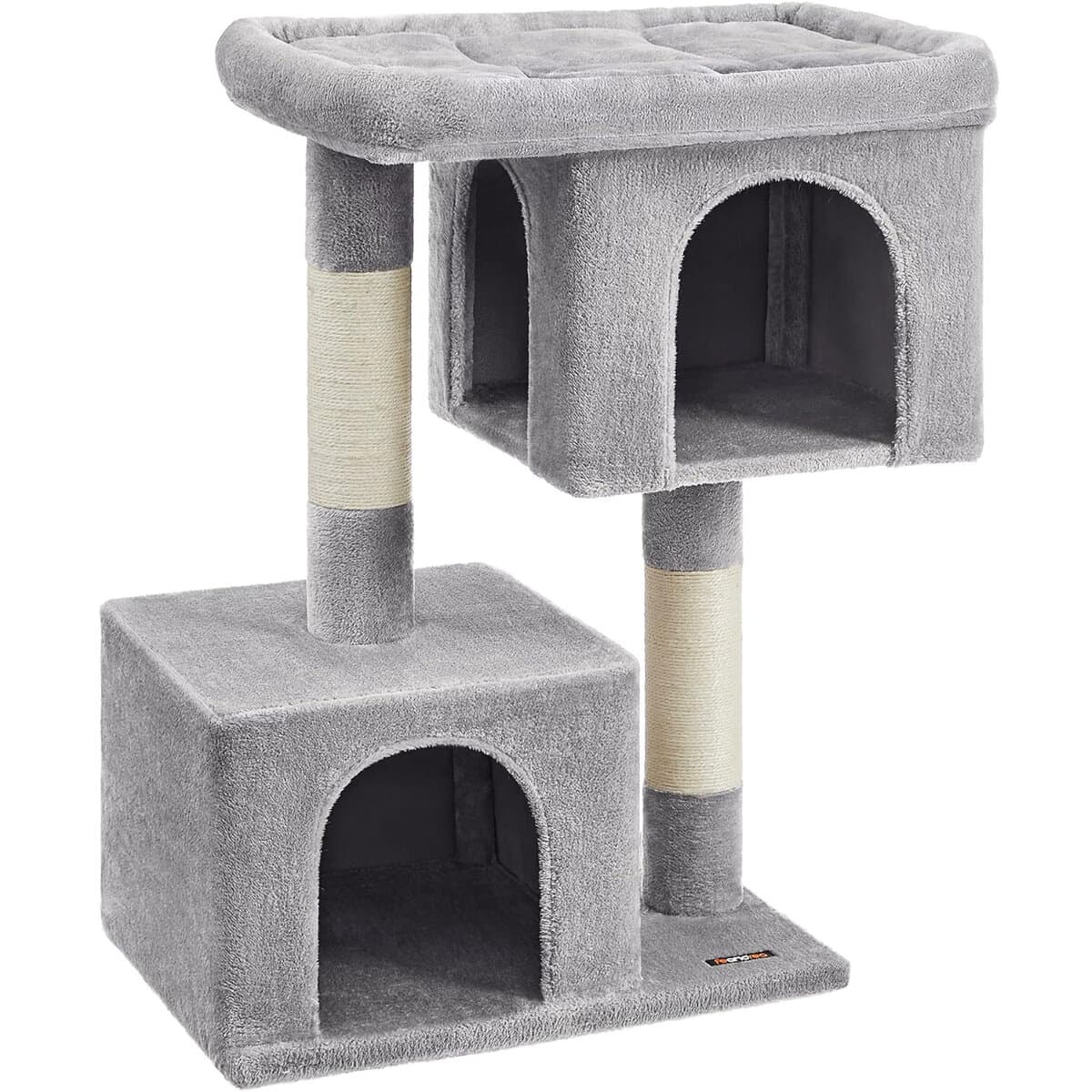 1-52 FEANDREA Ansamblu de joaca pisici, tip copac, culcus, 2 ascunzatoare, 68x48x101 cm, gri Mob360 - imagine 1