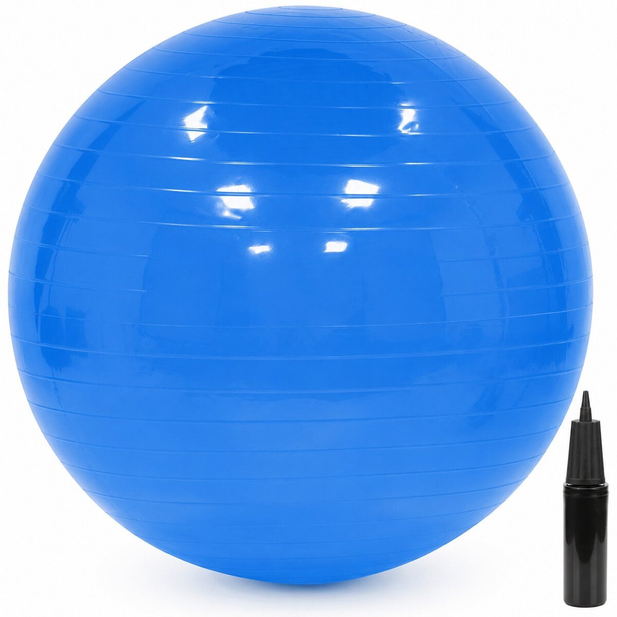 ACT-0142-7 Minge pentru fitness 55 cm, antiderapanta, cu pompa inclusa, maxim 150 kg, albastru Mob360 - imagine 1