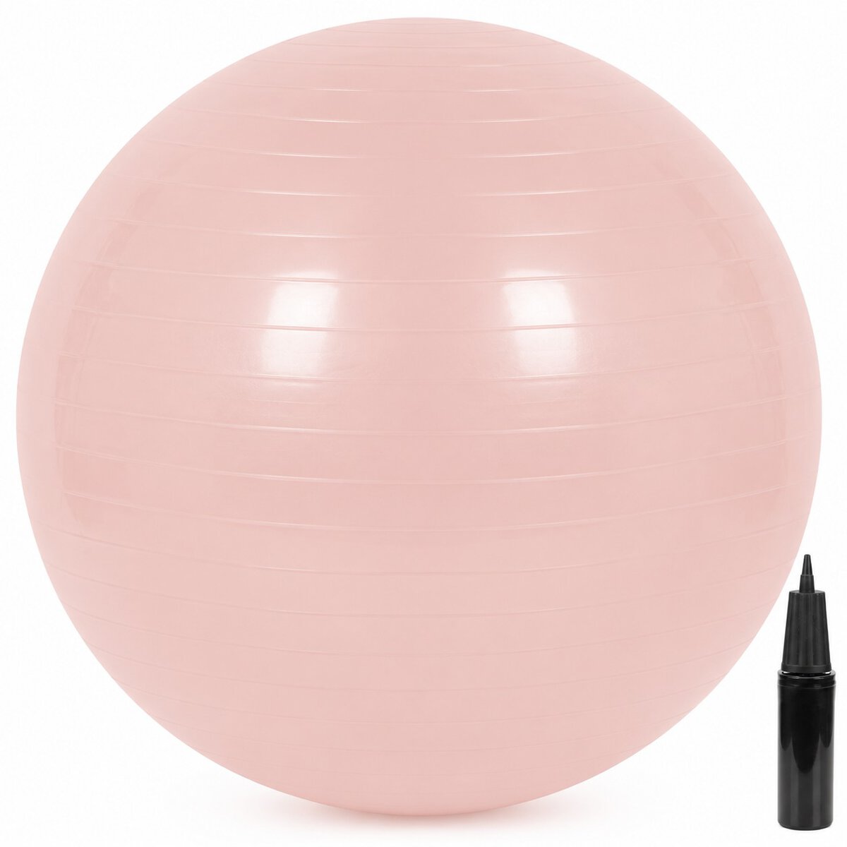 ACT-0143-7 Minge pentru fitness 65 cm, antiderapanta, cu pompa inclusa, maxim 150 kg, roz pudrat Mob360 - imagine 1