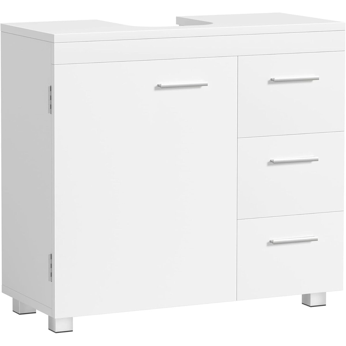 BBK504W01 VASAGLE Dulap pentru baie suport lavoar, cu 3 sertare si raft reglabil, MDF, 70x30x64 cm, alb Mob360 - imagine 1