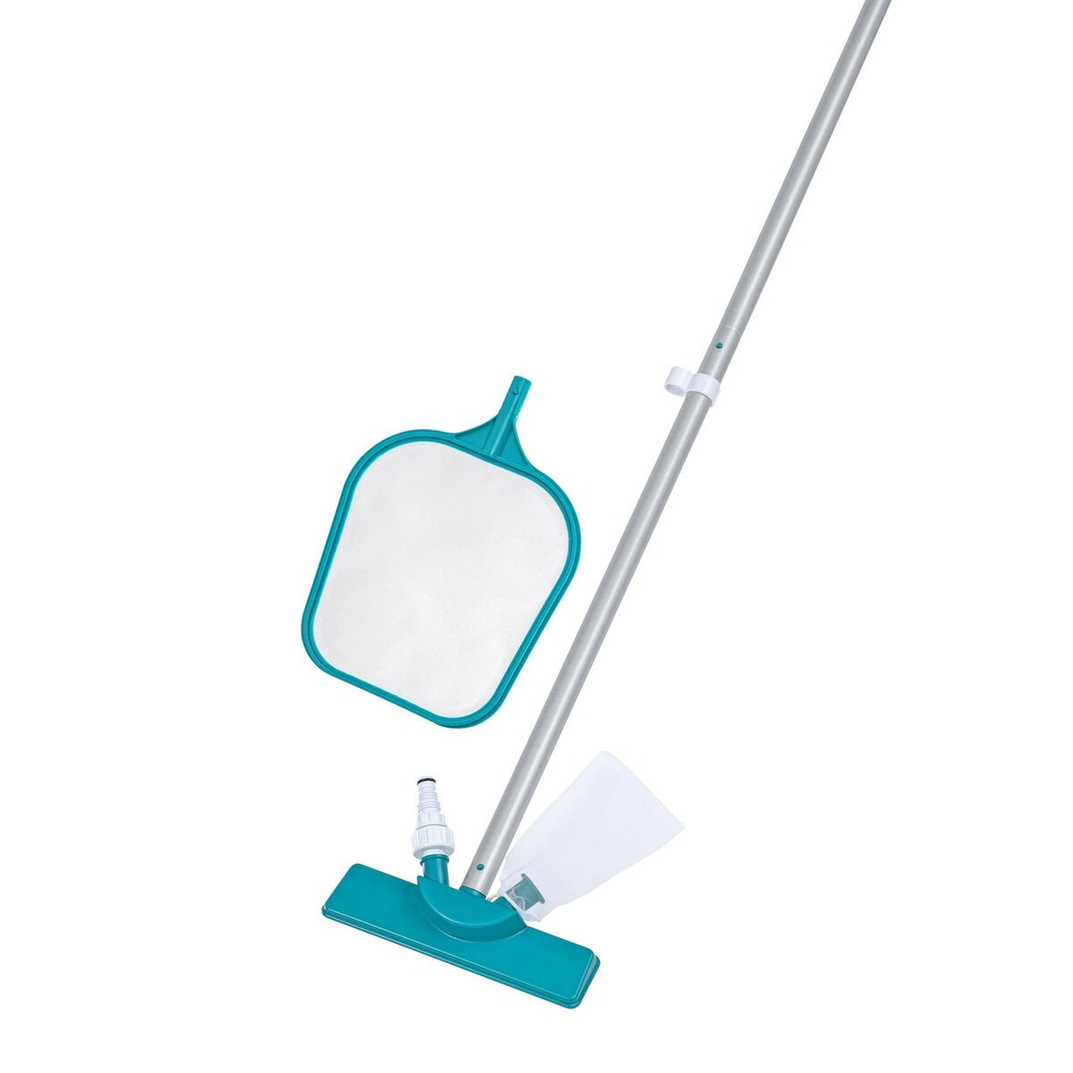 BES58013-7 Set curatare piscina Bestway 58013 cu plasa si aspirator manual, conectare furtun gradina, tija aluminiu 167 cm Mob360 - imagine 1