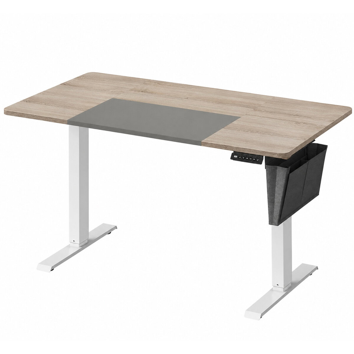 LSD016H01 Birou cu reglaj electric pe inaltime, memorie cu 4 inaltimi, 60x140x(72-120)cm, gri stejar Mob360 - imagine 1