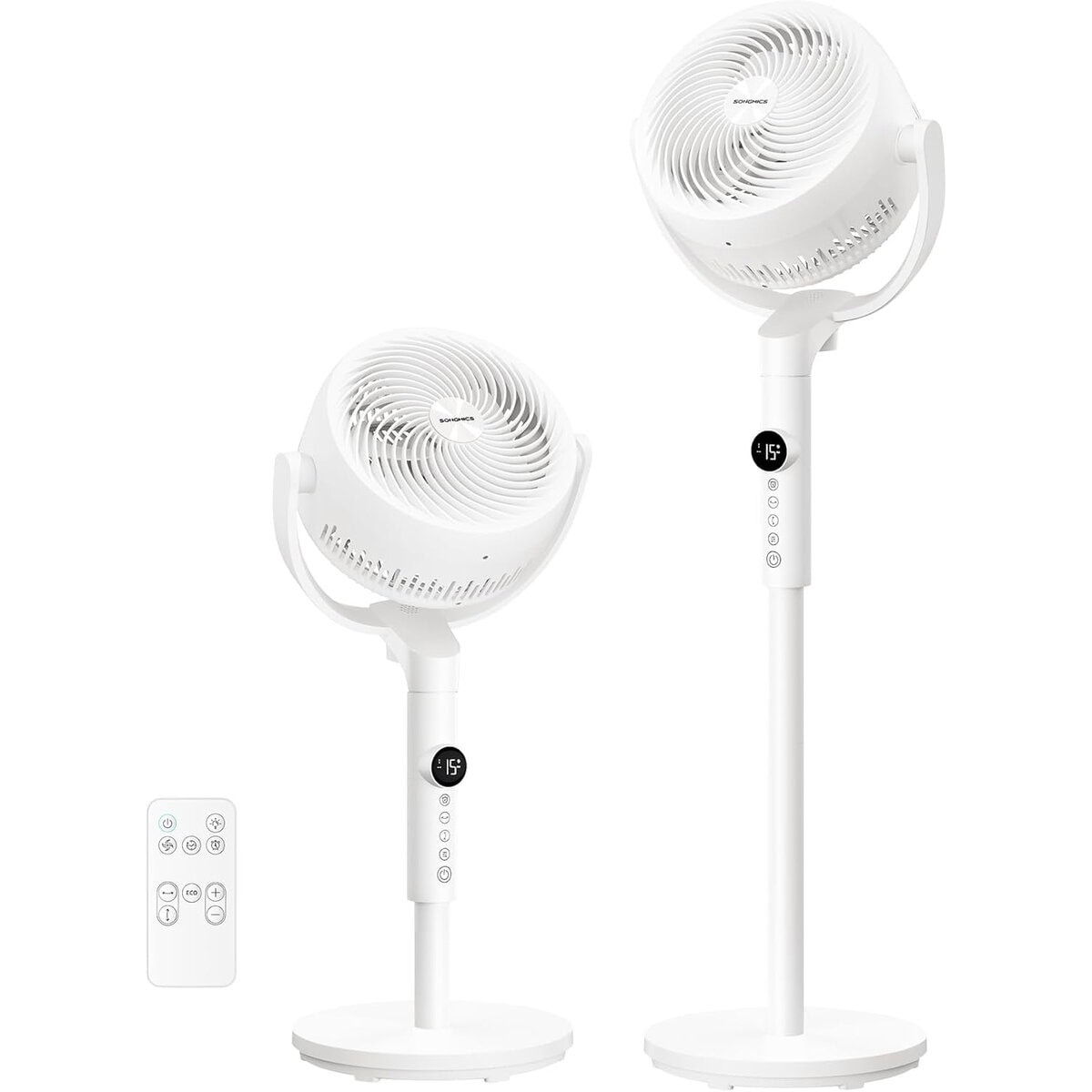 XFC002W1EU-2 Ventilator cu picior reglabil pe inaltime, silentios 20 dB, 24 W, 15 viteze, telecomanda, oscilatie 120°, alb Mob360 - imagine 1