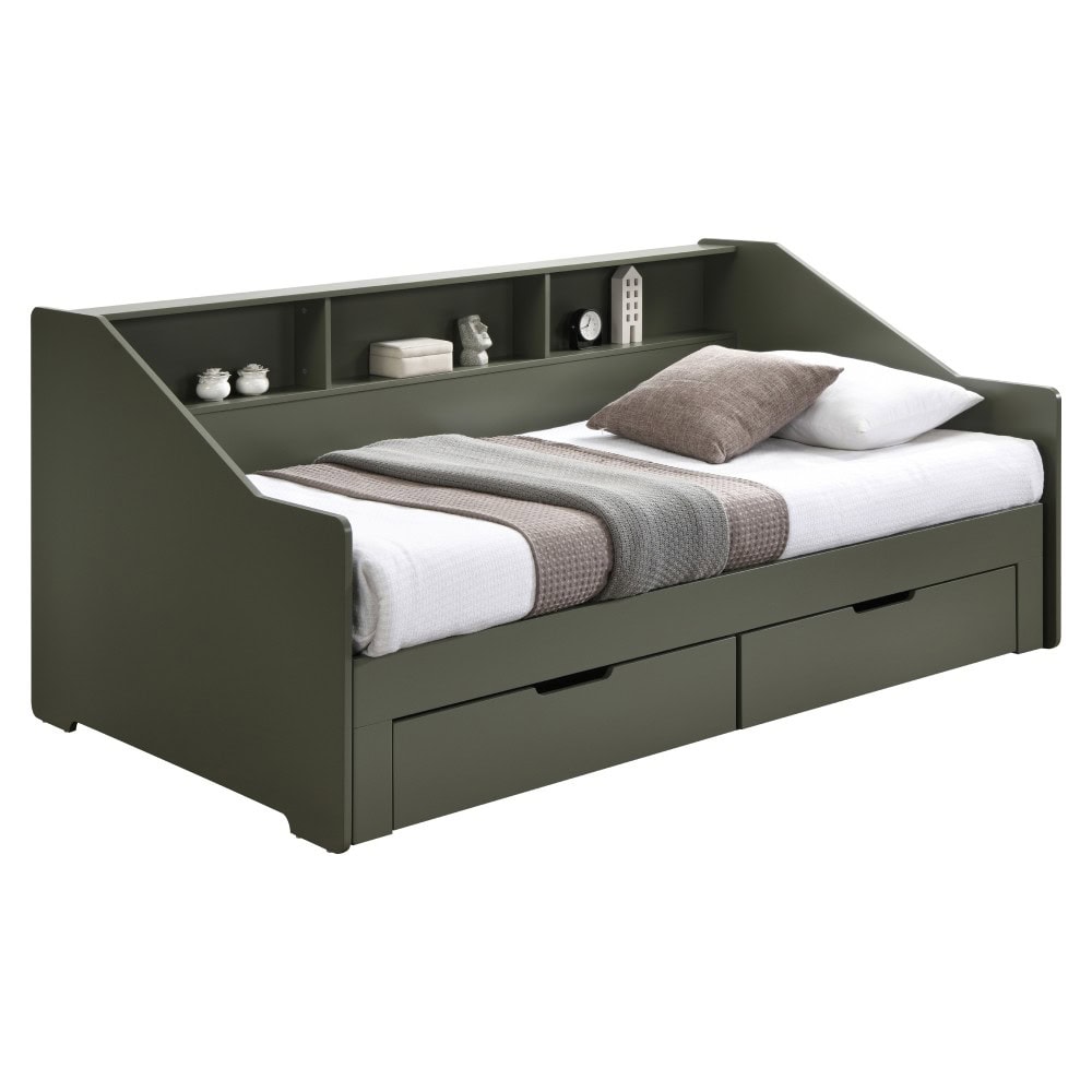 moneta-postel-zelena-dod-02 Patul extensibil, verde-gri, MONETA - imagine 1