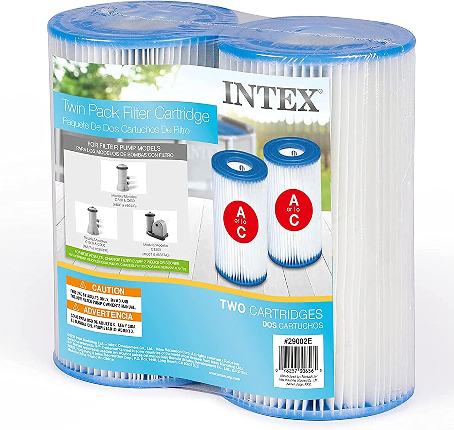 0111-1 Set 2 cartuse filtrare tip A Intex 29002, pentru pompe filtrare apa piscina 28603/ 28604/ 28637/ 28638/ 28635/ 2863 Mob360 - imagine 1