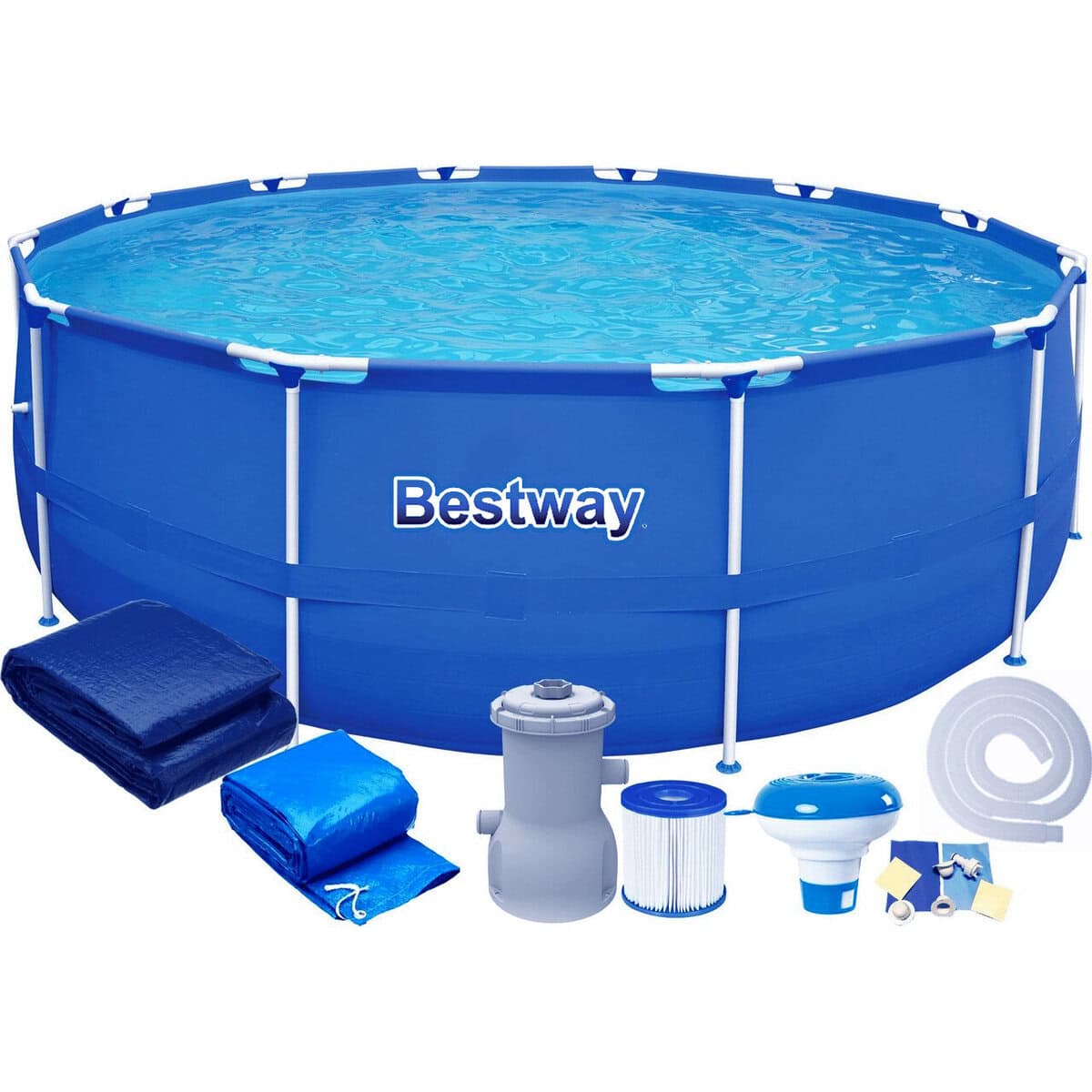 1-10 Piscina cadru metalic Bestway, 366x76 cm, 6.500 litri, cu toate accesoriile Mob360 - imagine 1