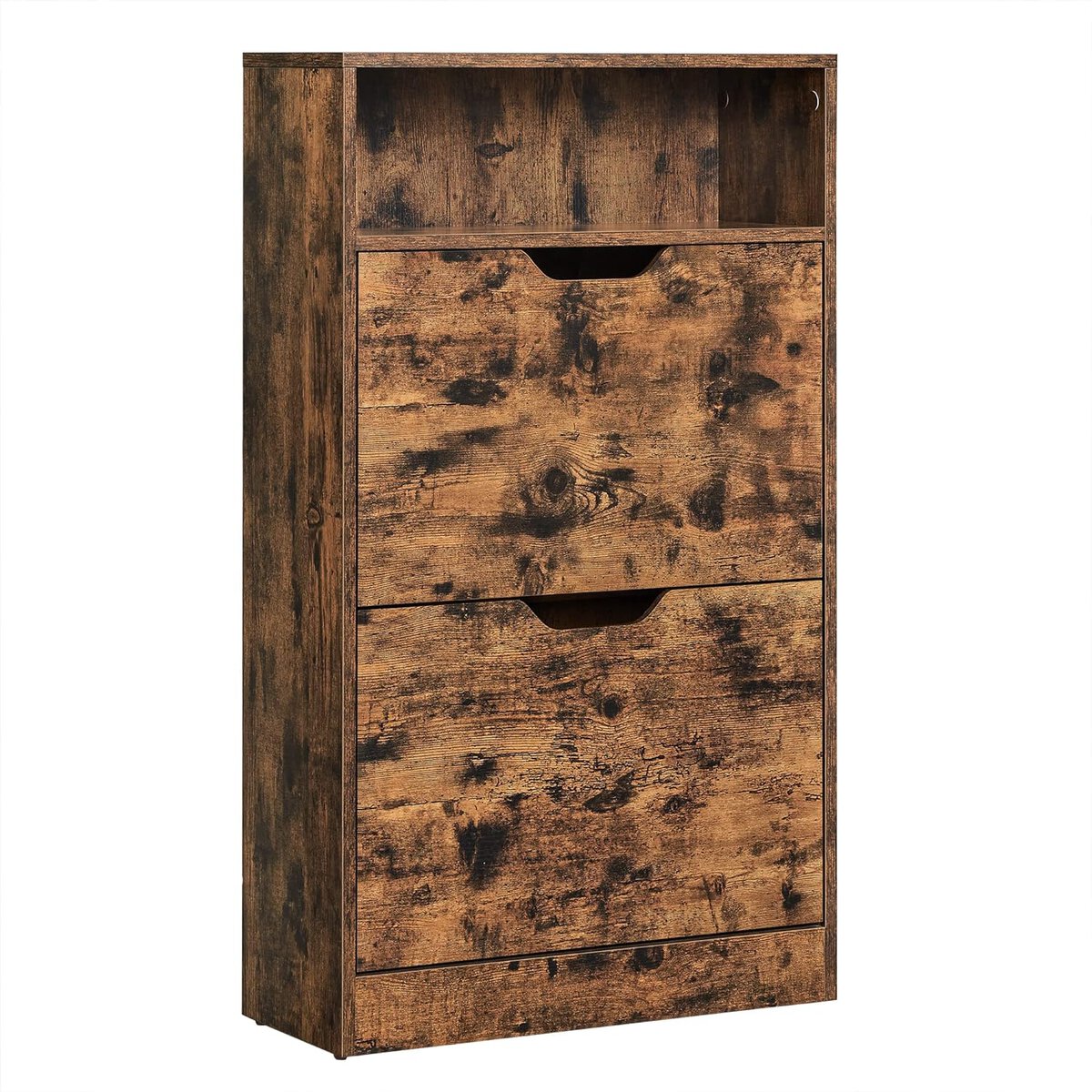 1-2 VASAGLE Dulap pantofi cu 2 usi flip, separator reglabil si detasabil, pentru 8-12 perechi, 24x60x102cm, maro rustic Mob360 - imagine 1