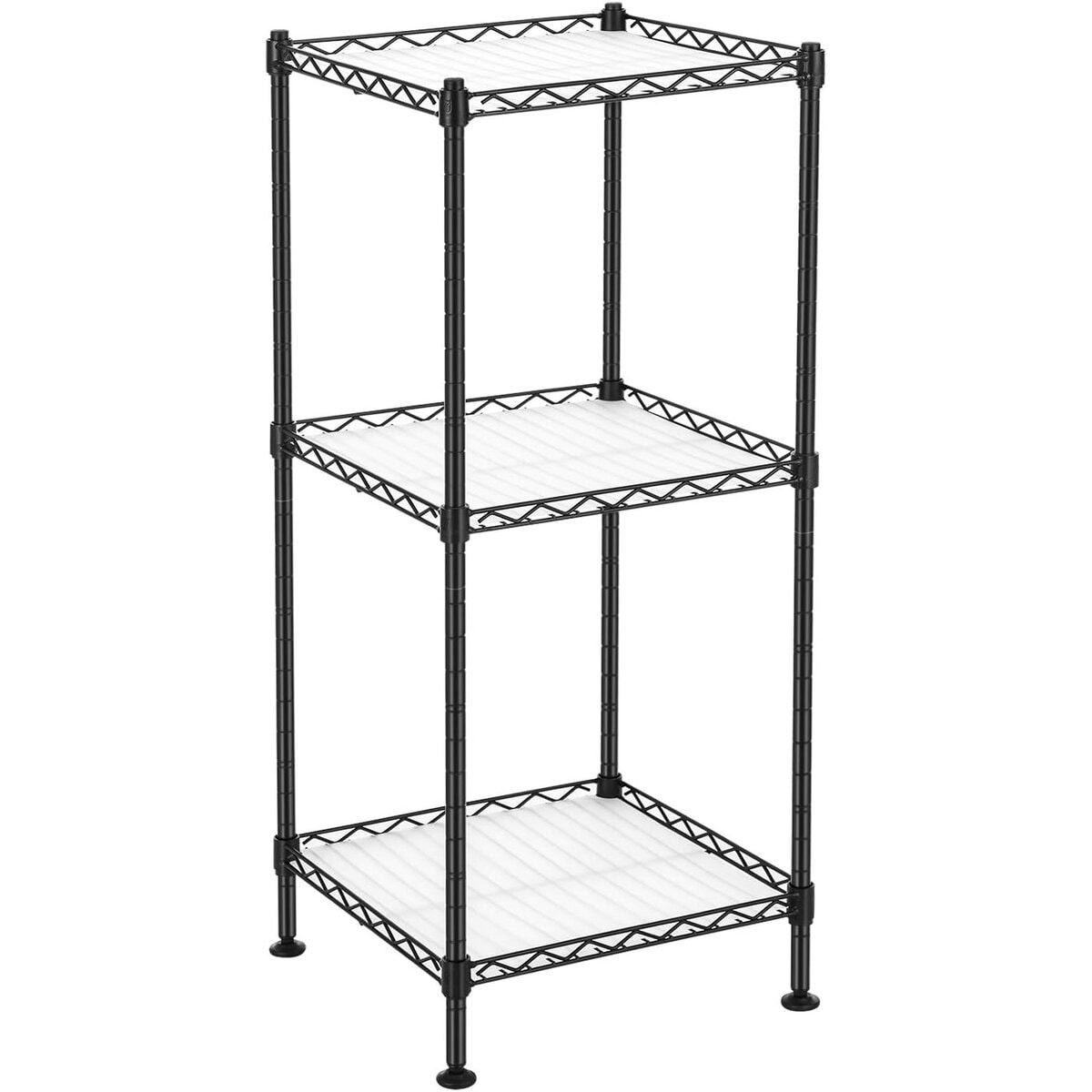 LGR103B01-7 Raft pentru baie sau bucatarie, cu 3 niveluri, polite reglabile si cadru metalic, 30x30x73 cm, negru Mob360 - imagine 1