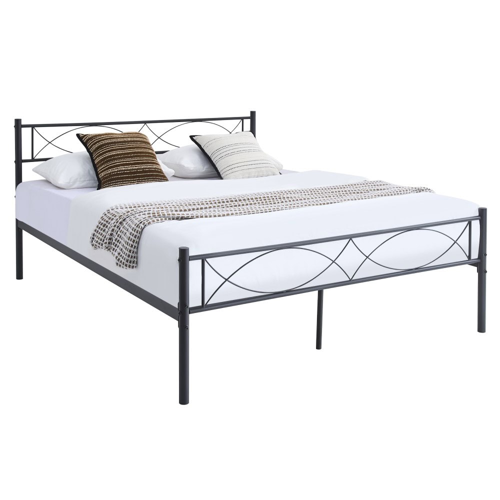stelvia-new-postel-160-200-d-01 Pat metalic cu somieră, 160x200, negru, STELVIA NEW - imagine 1